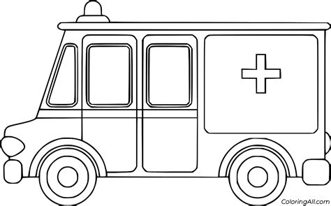 Medium Ambulance Car Coloring Page Coloringall