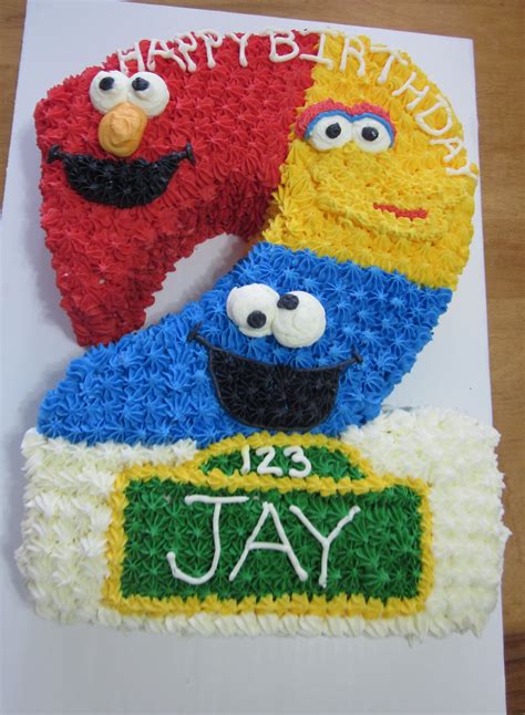 Sesame Street Birthday Cake Elmo Big Bird And Cookie Monster Helped