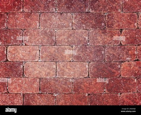 A Red Brick Blocks Old Cobblestone Paver Vintage Retro Street Road Path