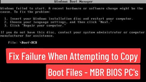 Fix Failure When Attempting To Copy Boot Files Windows Bcdboot Error