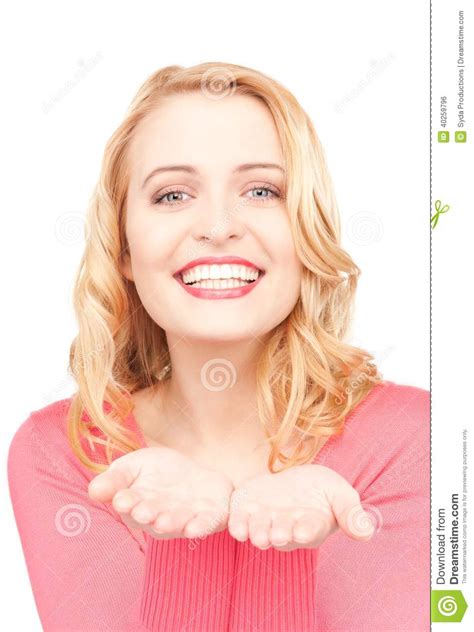 Something On The Palms Stock Photo Image Of Attractive 40259796