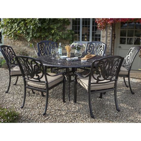 Hartman Amalfi 6 Seat Round Table Set With Lazy Susan Bronzeamber