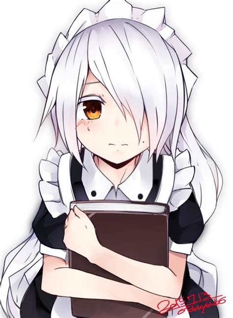 White Hair Anime Girl Maid Anime Wallpaper Hd