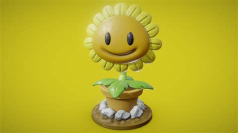 sunflower plants vs zombies 3d model by varizal23 z23 [ce968c7] sketchfab