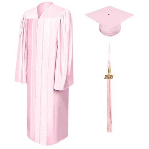 Our Adult Shiny Pink Graduation Gown Cap And Tassel Package Are An