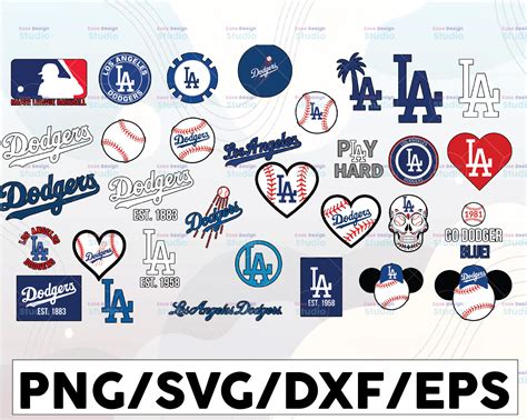 Los Angeles Dodgers Logo Design Bundle Svg Sport Svg Clipart Cut
