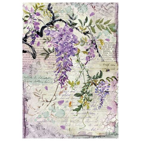 Dimensione foglio a4 a3 a2 a1 a0 misure formato carta. Foglio in carta di riso per decoupage Glicine - vernicishabby
