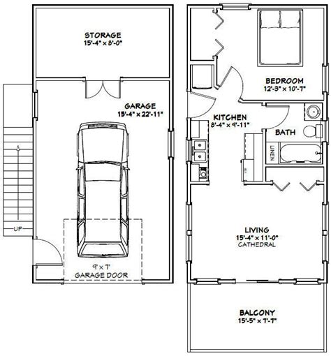 16x32 Tiny House Pdf Floor Plan 647 Sq Ft Model 9h 2 2999