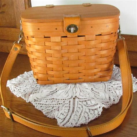 Retired Longaberger Basket Handwoven Purse With Fabric Liner Attic