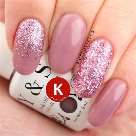 Dusky Pink Gel With Glitter Nail Art By Claire Kerr Nailpolis Museum