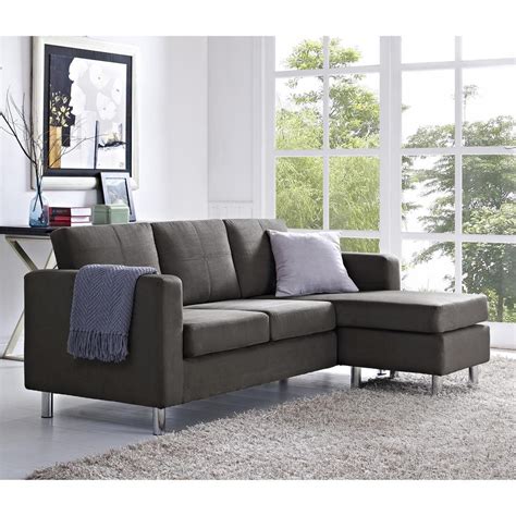 When it comes to space saving, take small in stature but not short on style, our felix footstool is perfect for resting weary feet or can. Dorel Small Spaces 2-Piece Configurable Gray Sectional Sofa-FA4054-2GR - The Home Depot