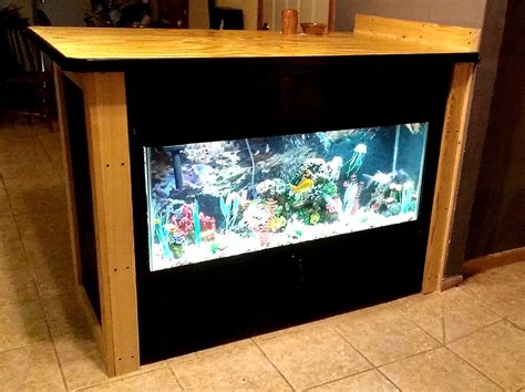 Built This Custom Bar To Fit Like A Glove Around This Gallon Aquarium Top Panel Lifts Up To