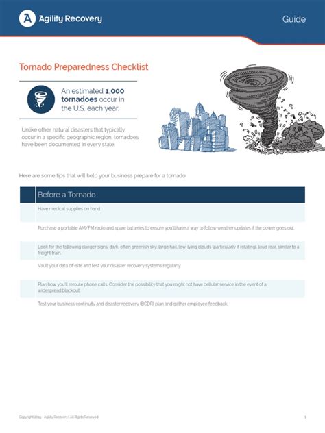 Agility Recovery Tornado Preparedness Checklist Pdf Tornadoes