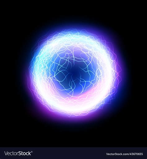 Electric Lightning Ball Energy Magic Effect Burst Vector Image