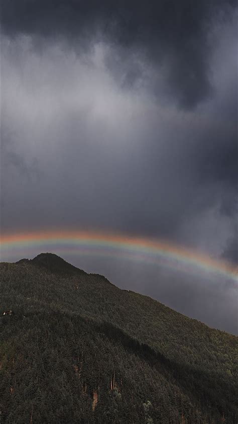 Rainbow Over Mountain Landscape Iphone 8 Wallpapers Free Download