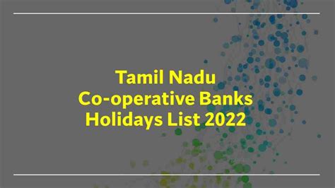 Pdf Co Operative Banks Holiday List 2022 Tamil Nadu Public Holidays