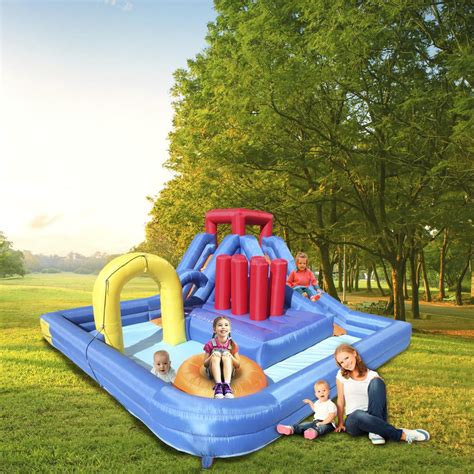 Ktaxon Summer Large Inflatable Bounce House Castle With Water Fun Slide
