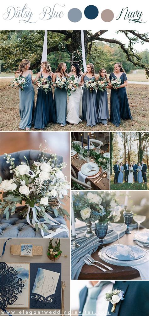 Elegant And Chic Rustic Fall Wedding Color Inspiration In Dusty Blue