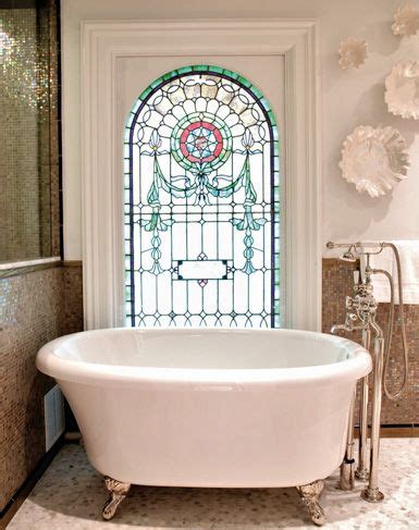 Owner / artist tracy burton will work with you from start to finish to make sure you are 100 percent satisfied. Victorian Meets Modern, love the stained glass window by the clawfoot tub. (With images ...