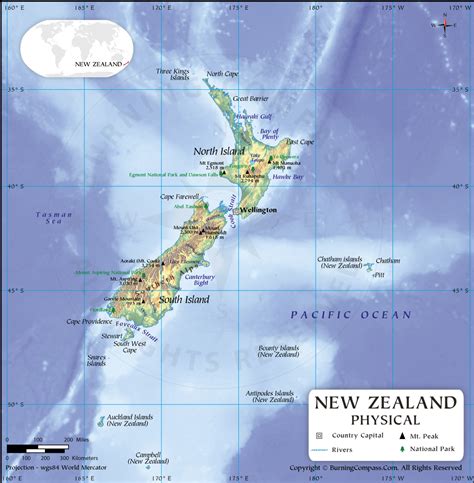 New Zealand Physical Map