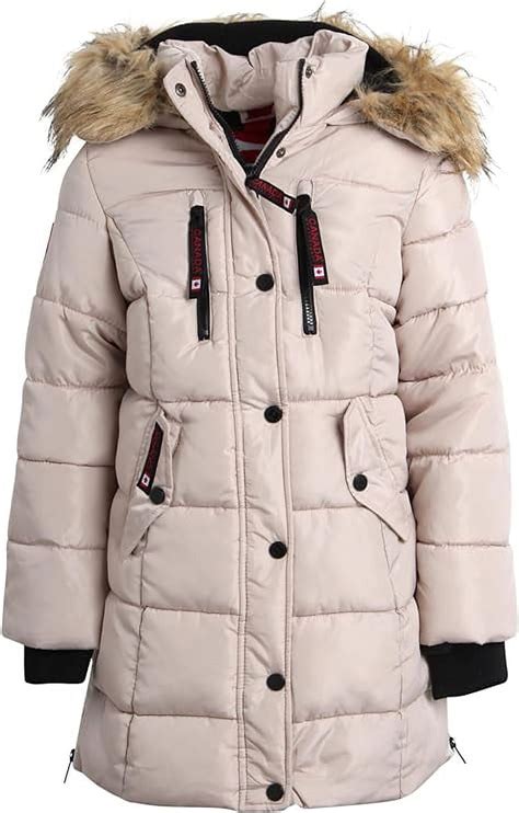 Canada Weather Gear Girls Winter Jacket Long Length Quilted Bubble Puffer Parka 7 16