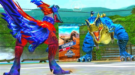 Utahraptor Unlocked X3 Level 40 Full Battle Jurassic World The Game Youtube