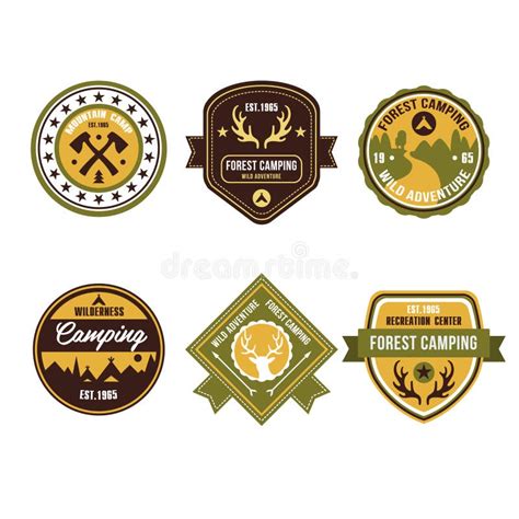 vintage outdoor camp badges and logo emblems stock vector illustration of park explore 54542228