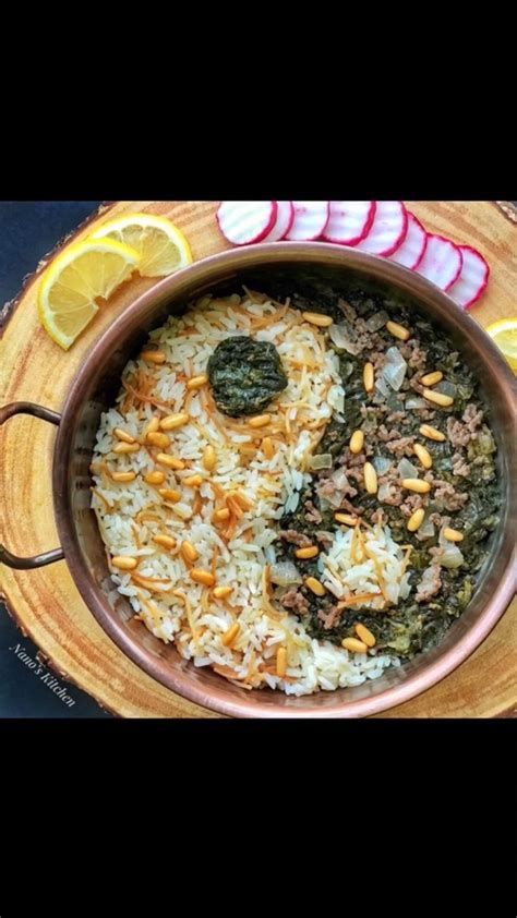 Spinach Stew With Vermicelli Rice Pilaf From Nanoskitchen1