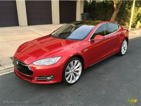 2014 Red Multi Coat Tesla Model S P85d Performance 114756018 Photo 4