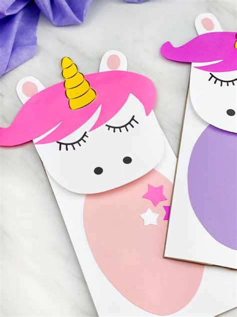 Unicorn Paper Bag Puppet Craft For Kids Free Template Puppet Crafts