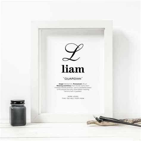 Liam Name Meaning Printable Name Art Modern Nursery Decor Etsy