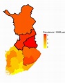 ID prevalence estimates in different municipalities in Finland. The ...