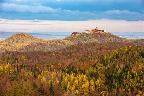 Wartburg Castle From The Rennsteig Trail In Fall Stock Image Image Of