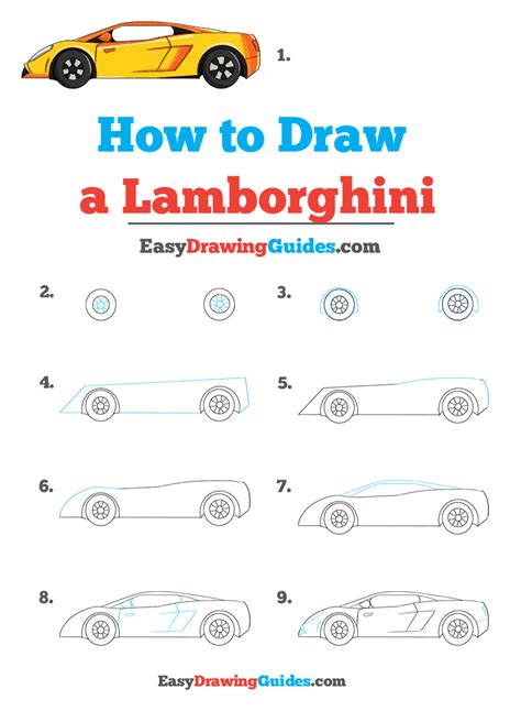 How To Draw A Lamborghini Really Easy Drawing Tutorial