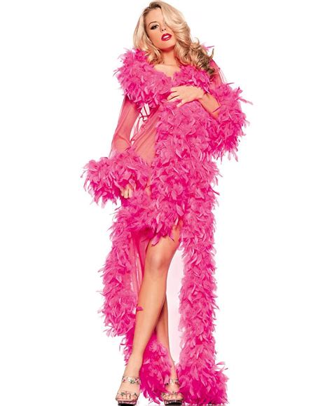 Hot Pink Feather Glamour Robe