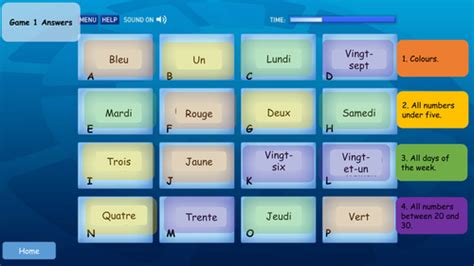 Only Connect French Game Starter Plenary Basic Vocabulary