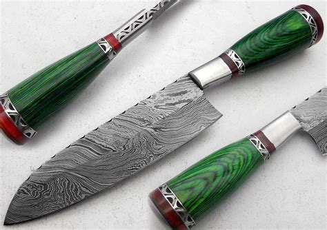 Damascus Kitchen Chefs Knife Custom Handmade Damascus Steel