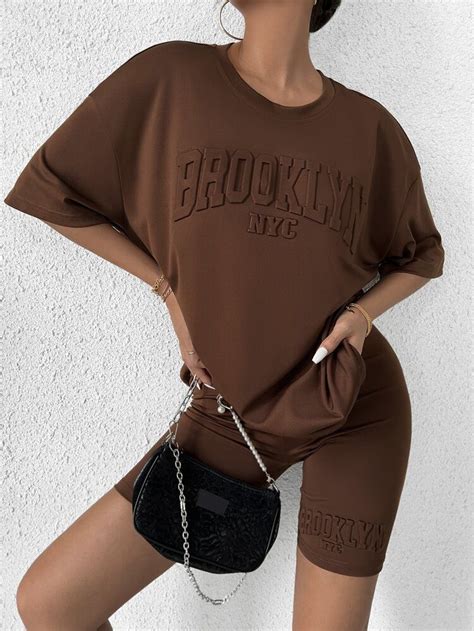 Two Piece Outfit Classy Outfits Oversize Biker Nyc Drop Lettering