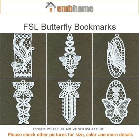 Fsl Butterfly Bookmarks Free Standing Lace Machine Embroidery Etsy