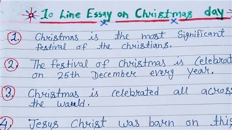 10 Line Essaynibandh On Christmas Day In Englischristmas Day Par