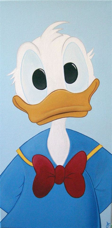 Original Artwork Disneys Donald Duck Acrylic Painting 12x24 Inches