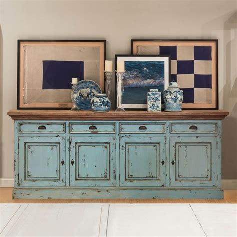 scranton ocean blue two tone solid wood extra long sideboard large sideboard extra long