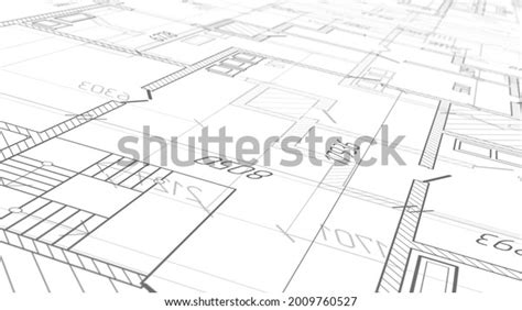 Architectural Plan House Plan Project Engineering Stock Illustration