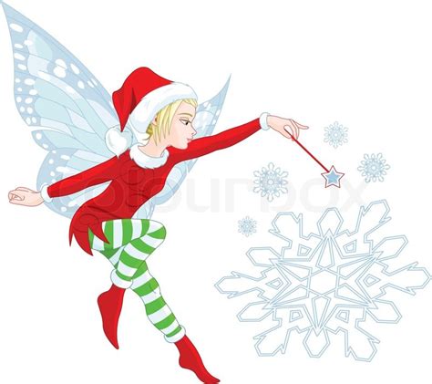 Christmas Fairy Granting Wishes And Stock Vector Colourbox