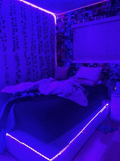 Dark Navy Neon Room Inspo ️👀 Neon Room Room Design Bedroom Room