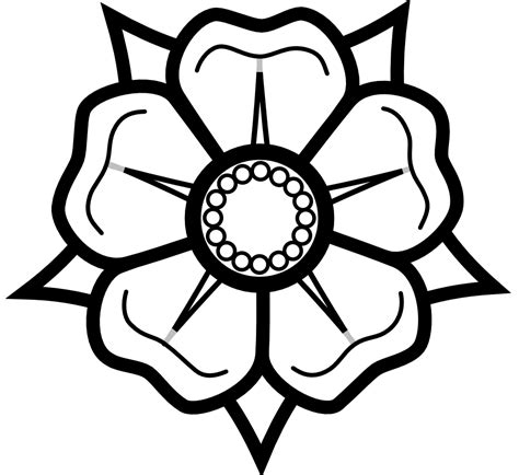 ✓ free for commercial use ✓ high quality images. Heraldisch Lippische Rose Black White Line Art Flower ...