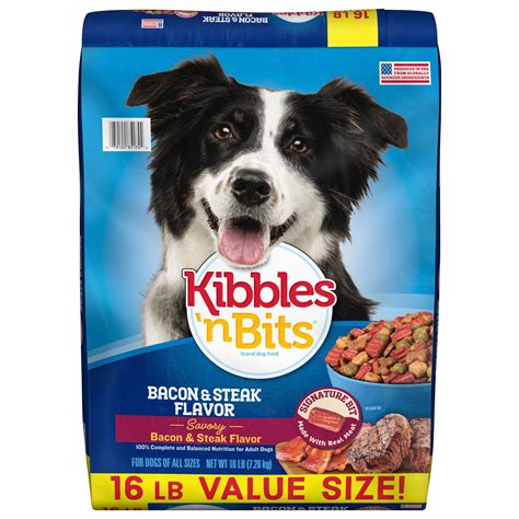 Kibbles N Bits Bacon And Steak Flavor Dry Dog Food 16 Pound Bag