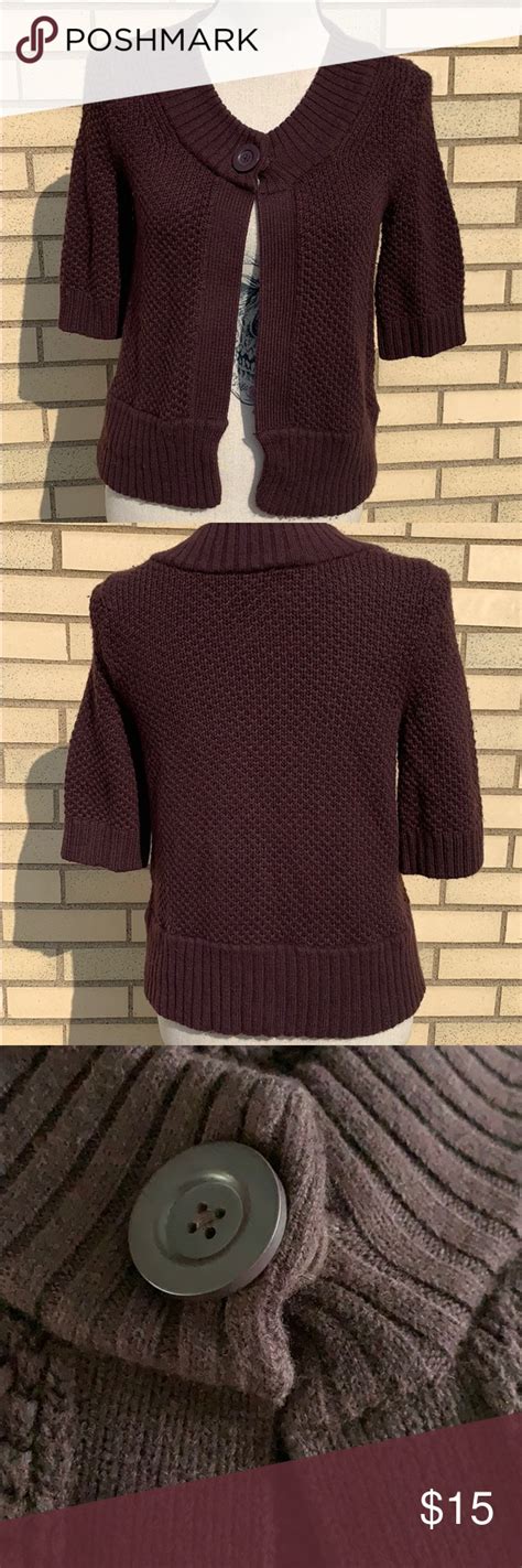 Banana Republic Brown One Button Sweater Jacket Button Sweater