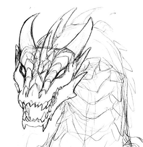 Dragon Face Dragon Face Dragon Sketch Dragon Head Drawing