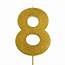 Gold Glitter Number 8 Candle 4  Walmartcom